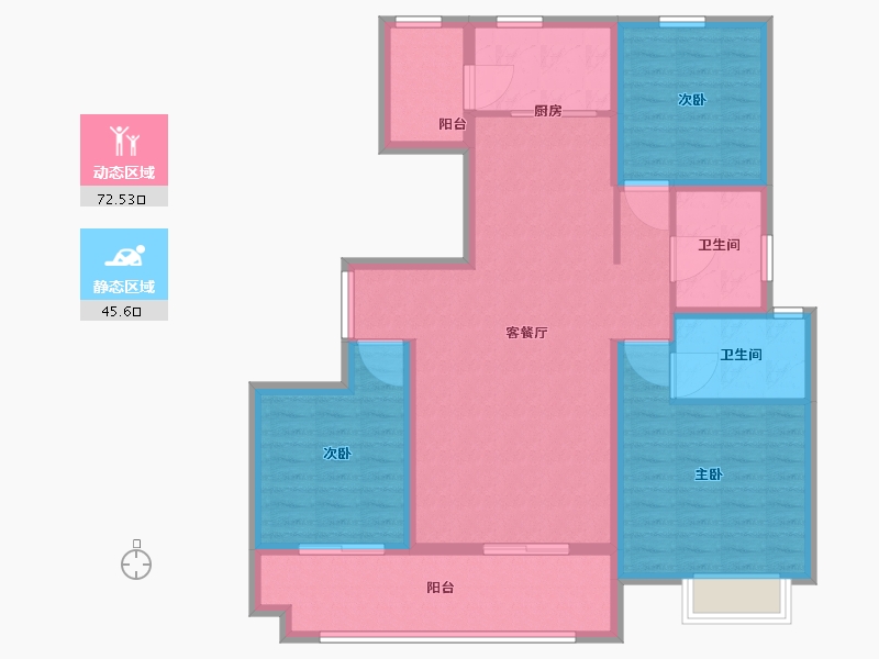 山东省-临沂市-儒辰·掌舵东岸-106.01-户型库-动静分区