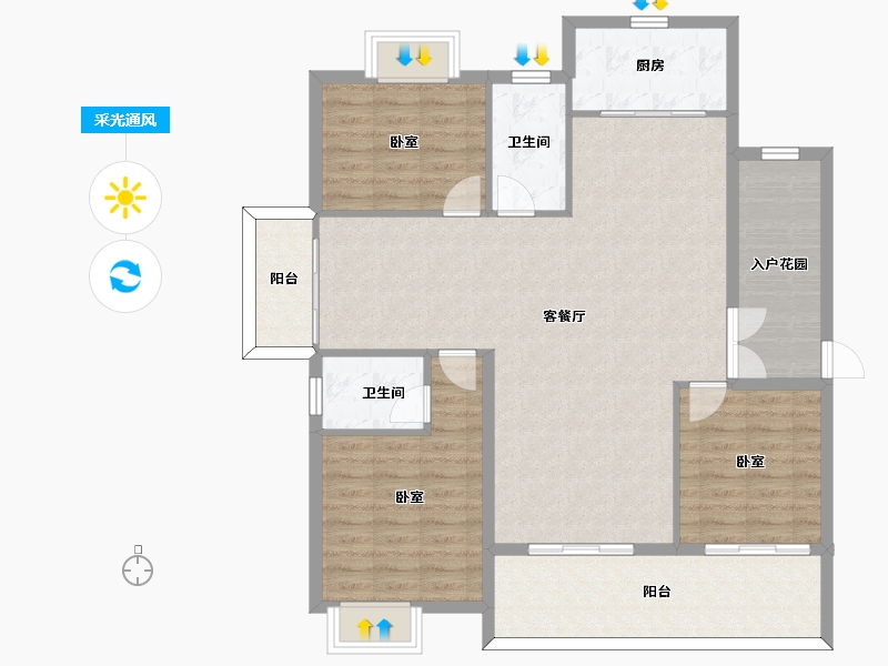 河南省-信阳市-御景华城-116.01-户型库-采光通风