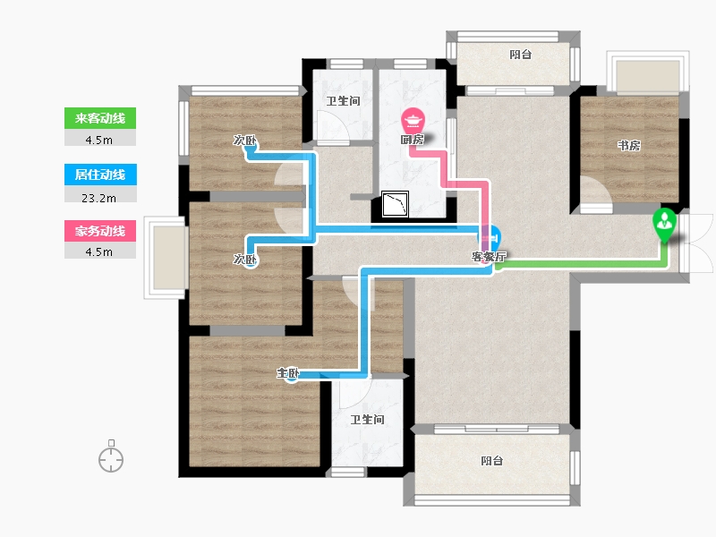 湖南省-株洲市-城发南洲壹号-94.14-户型库-动静线