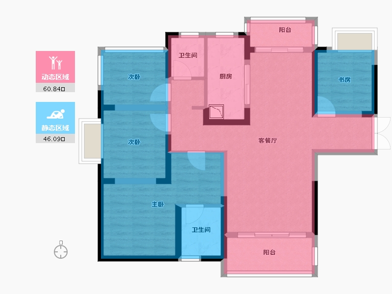 湖南省-株洲市-城发南洲壹号-94.14-户型库-动静分区