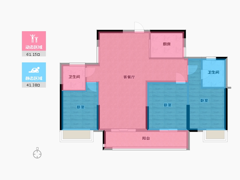 湖北省-宜昌市-宜都清江之星-92.38-户型库-动静分区