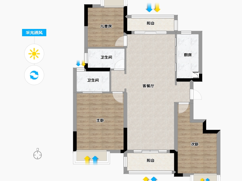 湖南省-株洲市-实地株洲蔷薇熙岸-95.18-户型库-采光通风