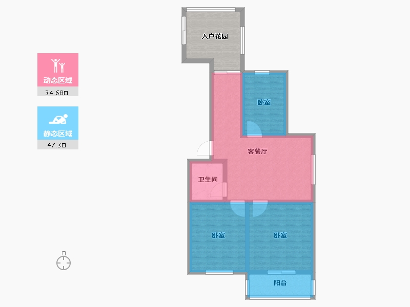 河南省-驻马店市-遂平置地上河府-84.00-户型库-动静分区