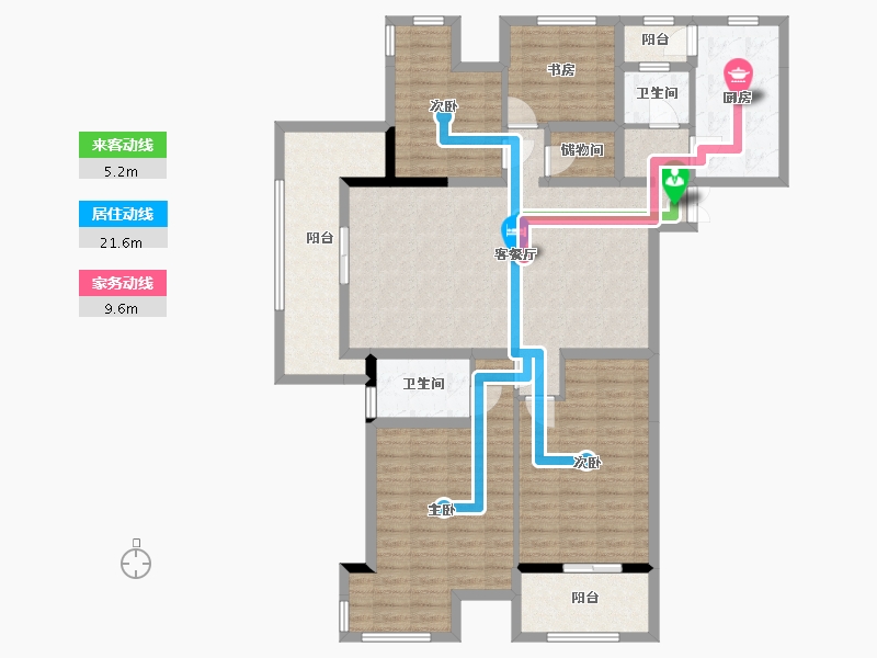 湖南省-长沙市-丽景华庭三期-130.52-户型库-动静线