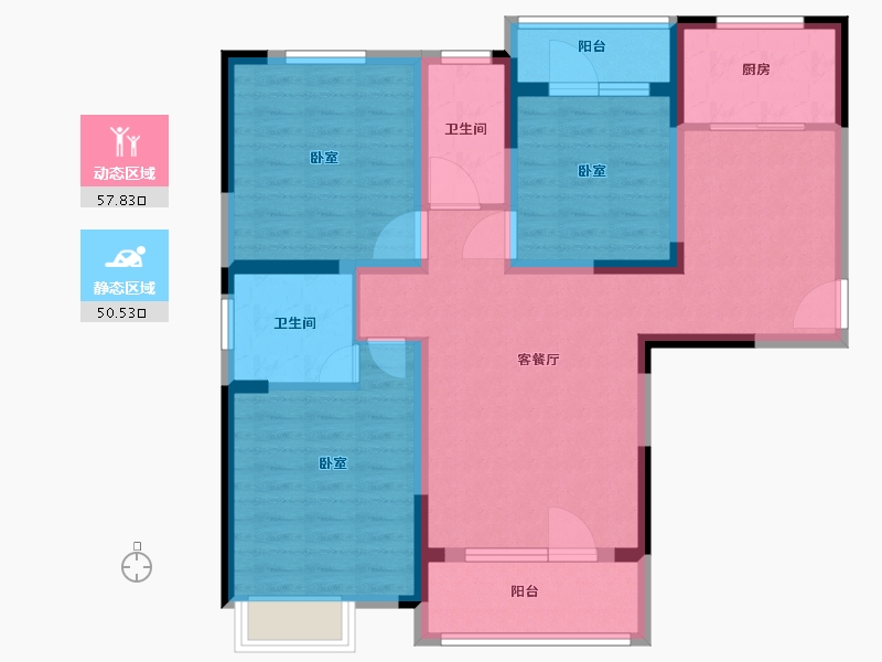 湖北省-武汉市-星悦湾-95.84-户型库-动静分区