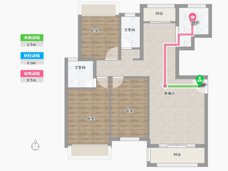 湖北省-孝感市-汉正星河-87.25-户型库-动静线