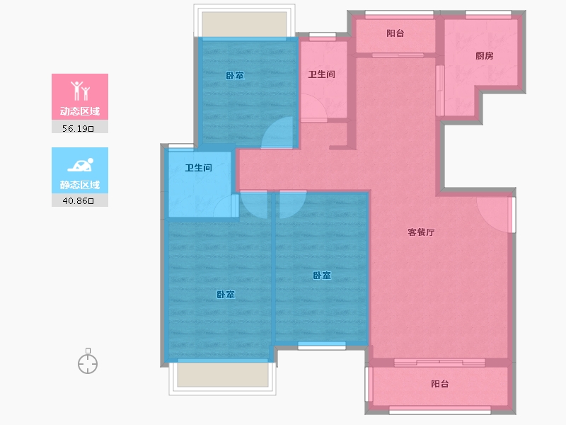 湖北省-孝感市-汉正星河-87.25-户型库-动静分区