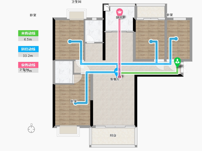 湖北省-黄石市-黄石文鑫城玺-117.00-户型库-动静线