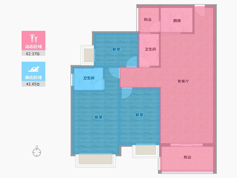 湖北省-黄冈市-红安盛安新都-96.98-户型库-动静分区