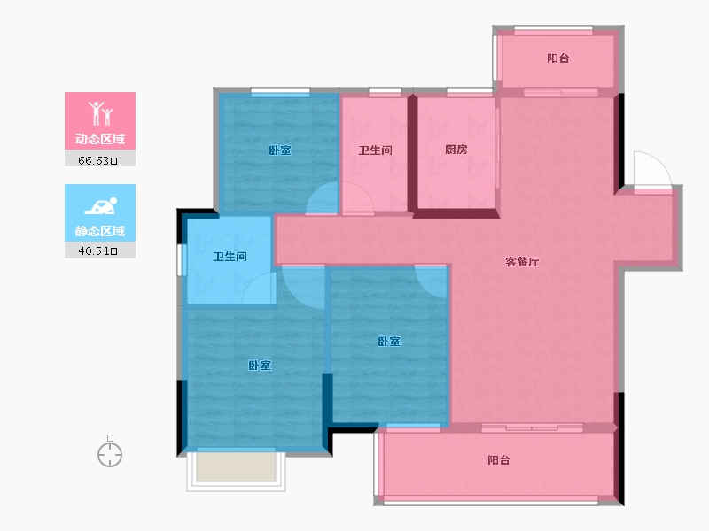 湖北省-荆州市-忆美当代城MOMΛ-96.82-户型库-动静分区