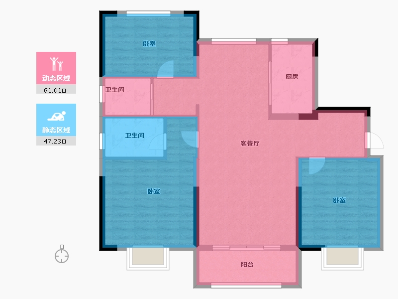 山东省-济宁市-碧桂园凤栖台-98.00-户型库-动静分区