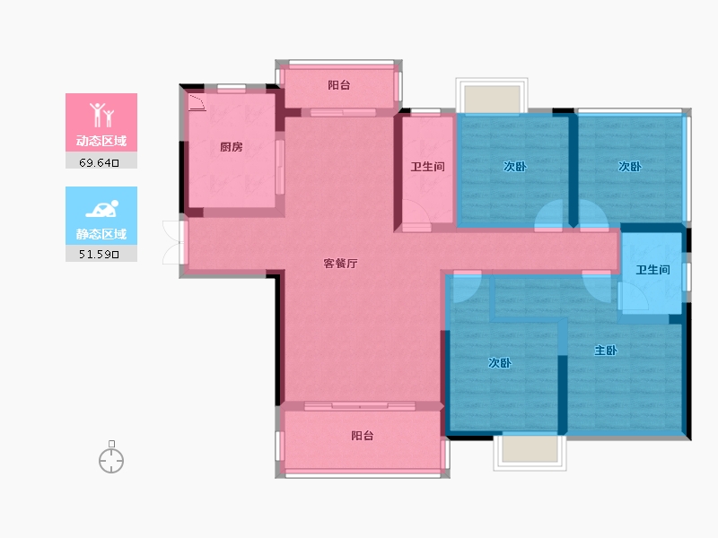 湖南省-株洲市-城发南洲壹号-106.82-户型库-动静分区