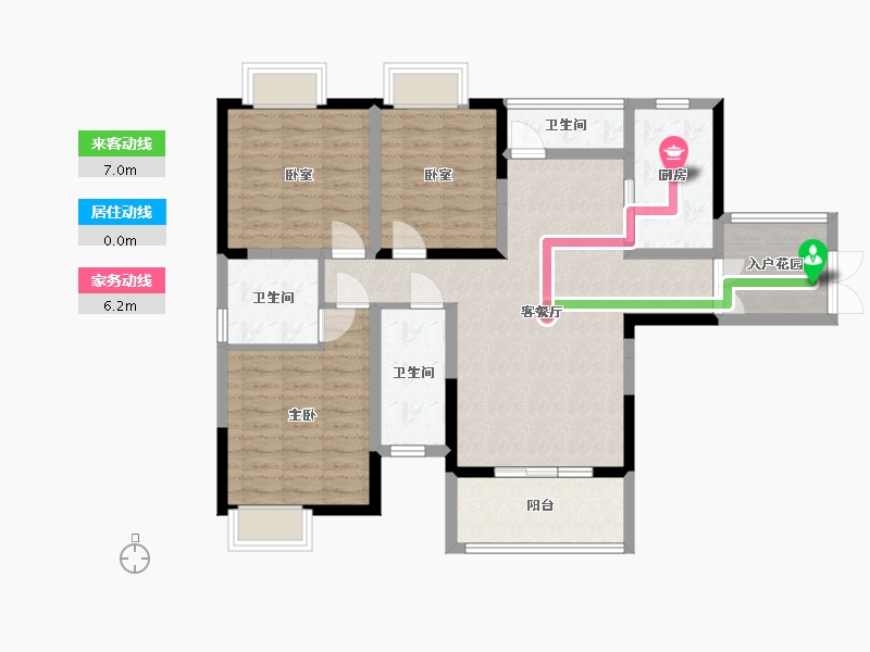 湖北省-宜昌市-领地天屿-97.57-户型库-动静线