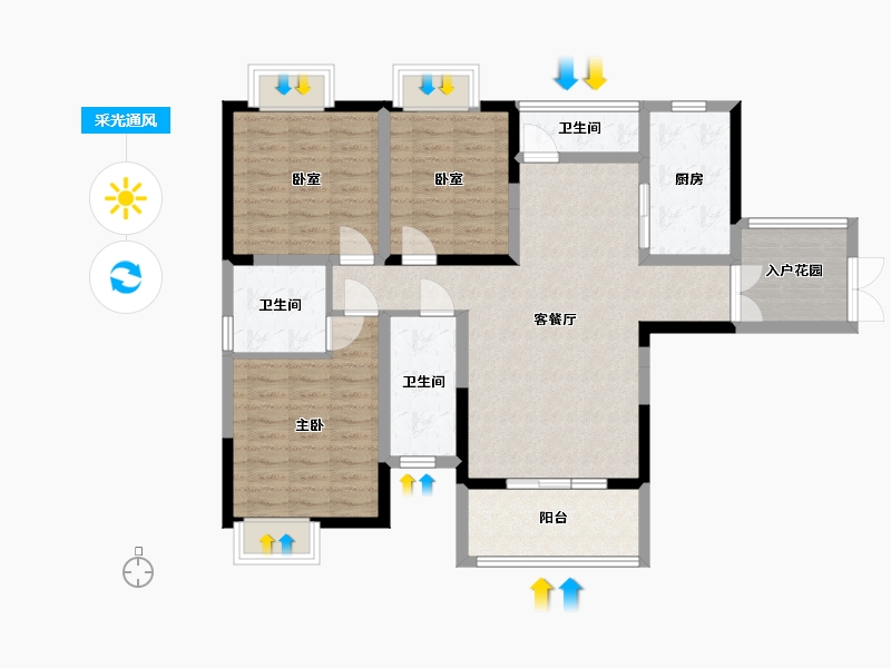 湖北省-宜昌市-领地天屿-97.57-户型库-采光通风