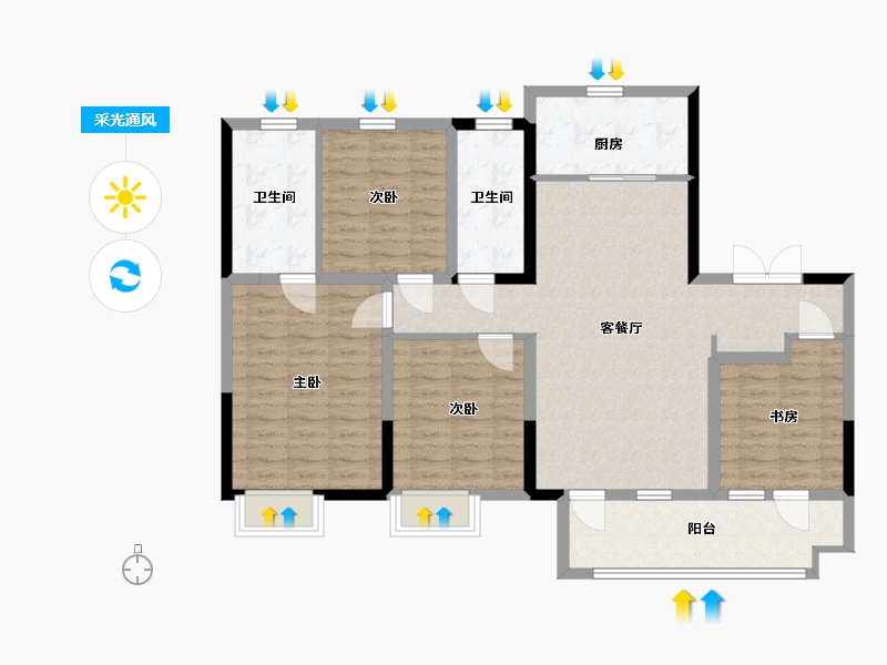 山东省-临沂市-世樾城-112.00-户型库-采光通风