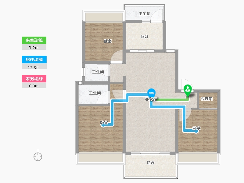 河南省-信阳市-龙盘置业·盛世豪庭-109.70-户型库-动静线