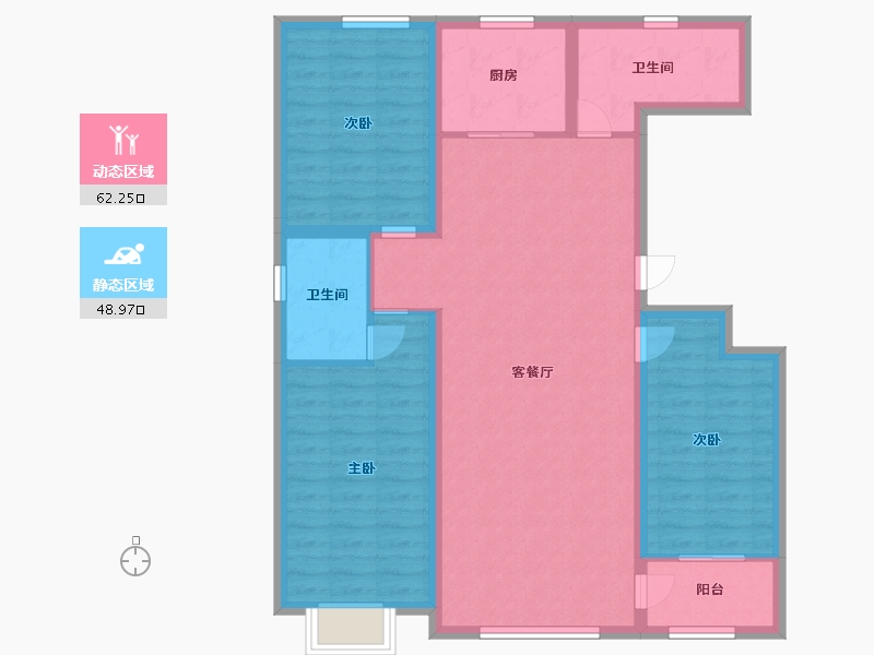 山东省-潍坊市-龙润紫宸华府-100.00-户型库-动静分区