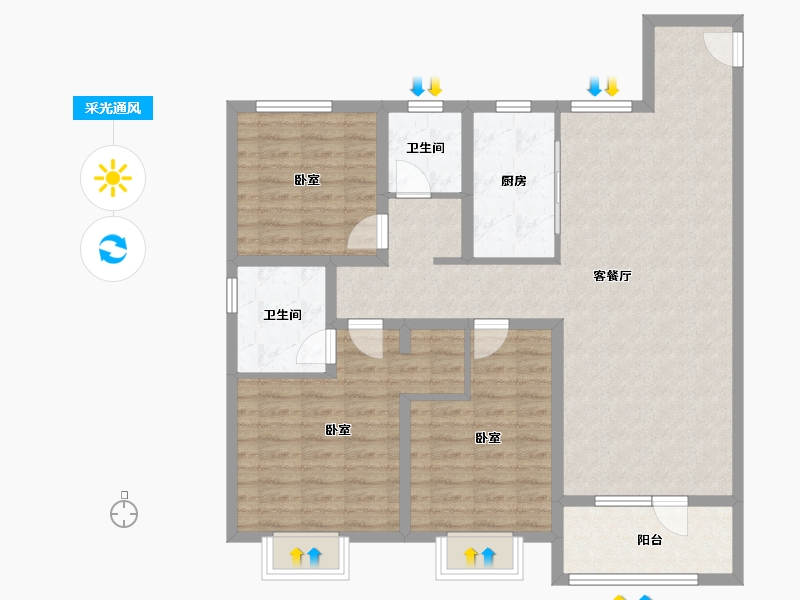 山东省-济宁市-公用瑞马悦府熙岸-105.01-户型库-采光通风