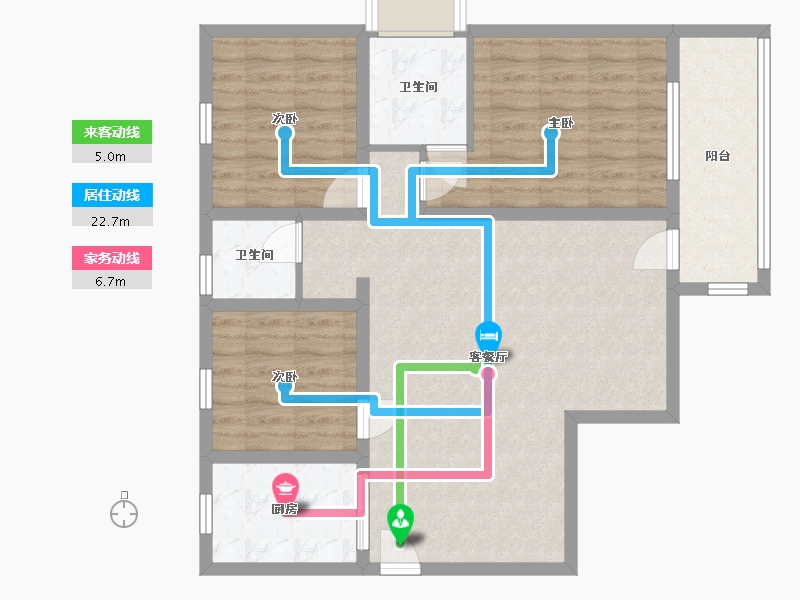 陕西省-宝鸡市-京城揽盛苑-89.54-户型库-动静线