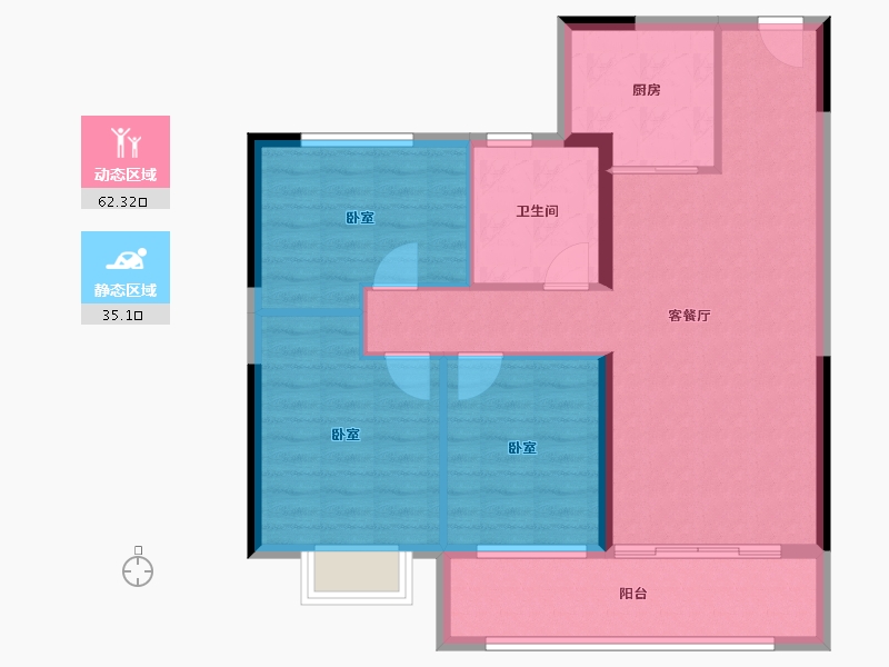 山东省-济宁市-城投碧桂园太白园筑-88.00-户型库-动静分区