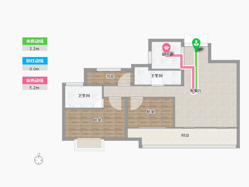 山东省-济宁市-济宁吾悦广场吾悦首府-90.01-户型库-动静线