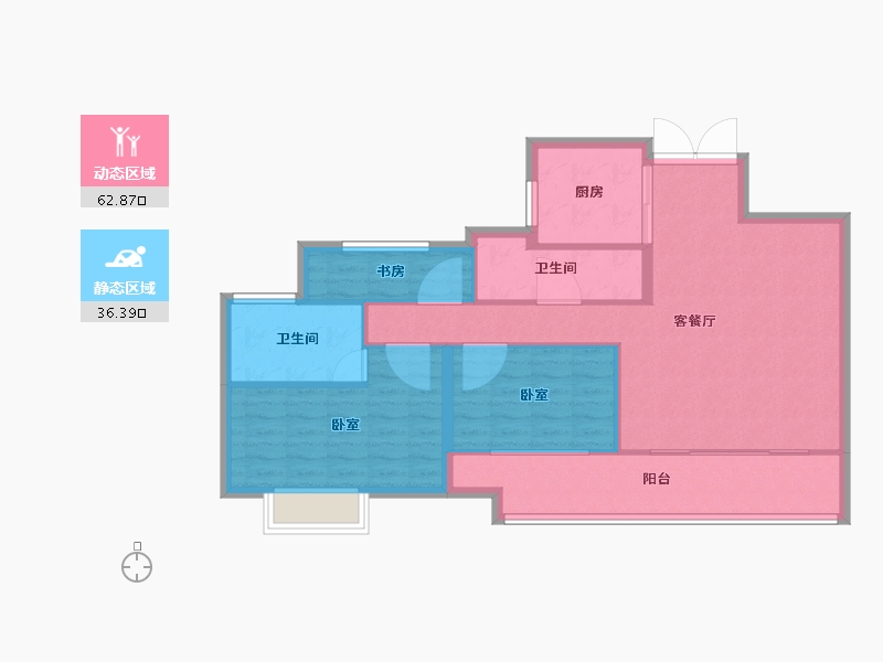 山东省-济宁市-济宁吾悦广场吾悦首府-90.01-户型库-动静分区