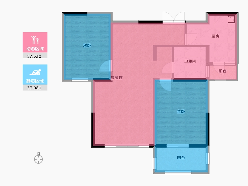 湖南省-长沙市-丽景华庭三期-81.41-户型库-动静分区