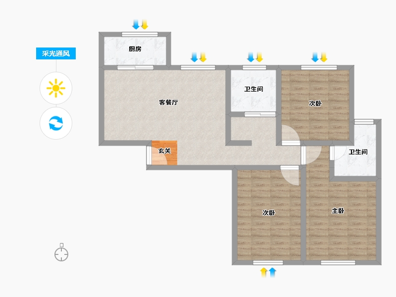 安徽省-宿州市-新都市华庭-91.01-户型库-采光通风