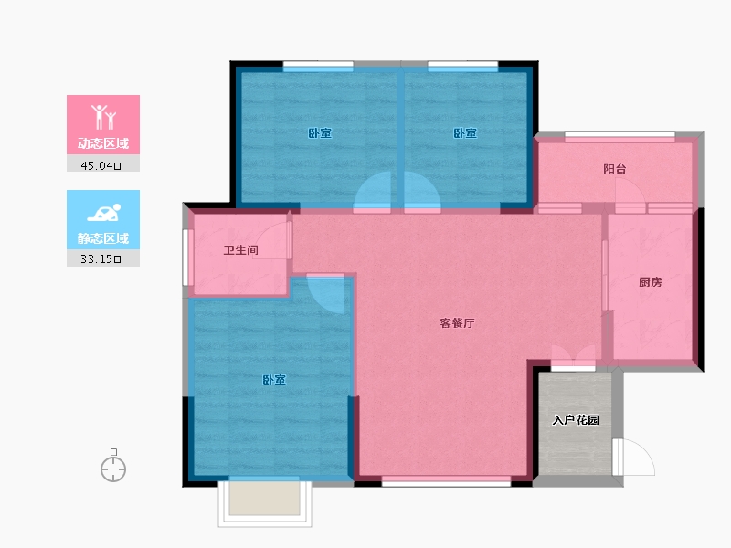 湖南省-长沙市-中欣楚天雅郡-73.50-户型库-动静分区