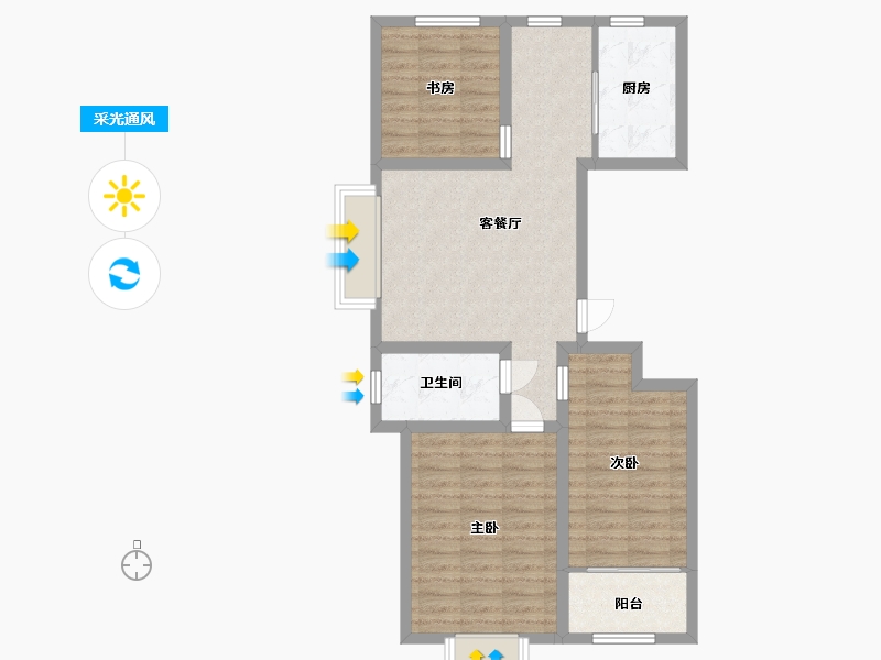 山东省-潍坊市-龙润紫宸华府-79.20-户型库-采光通风