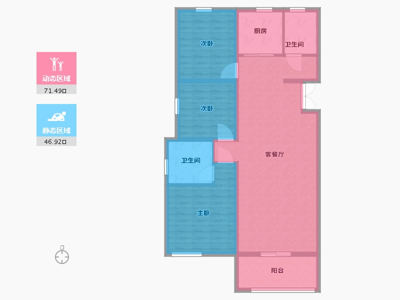 山东省-临沂市-儒辰·掌舵东岸-107.00-户型库-动静分区