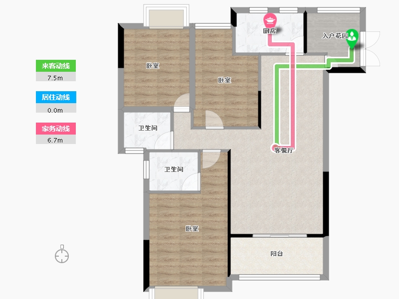 湖南省-株洲市-学府港湾二期-90.28-户型库-动静线