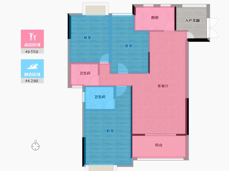 湖南省-株洲市-学府港湾二期-90.28-户型库-动静分区