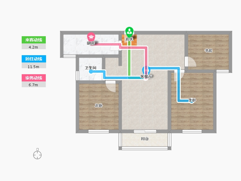 安徽省-宿州市-新都市华庭-80.81-户型库-动静线