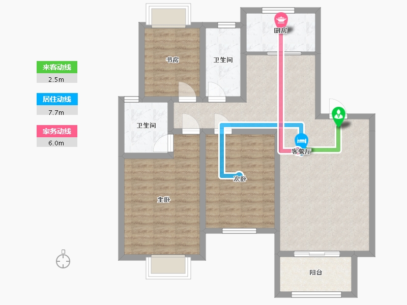 湖南省-长沙市-丽景华庭三期-93.42-户型库-动静线