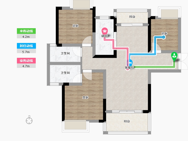 湖南省-株洲市-城发南洲壹号-82.67-户型库-动静线