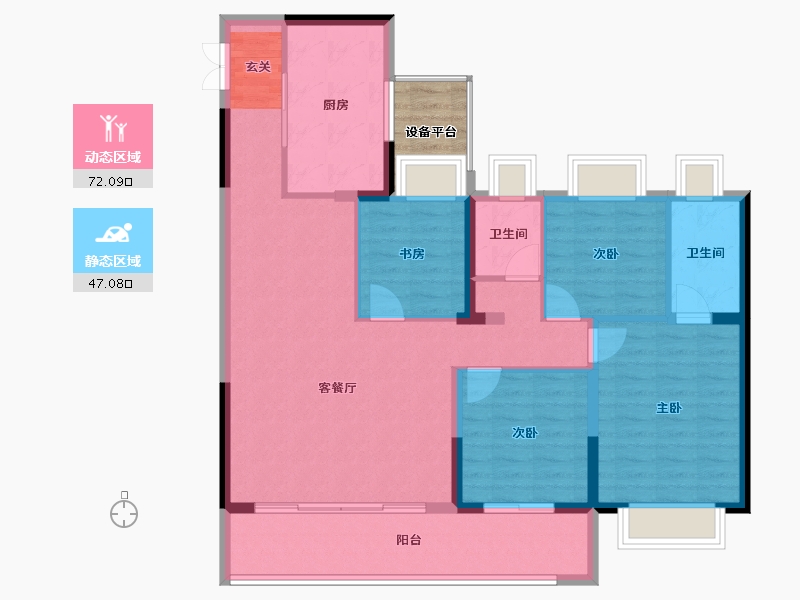 江苏省-常州市-美的旭辉天赋-111.99-户型库-动静分区