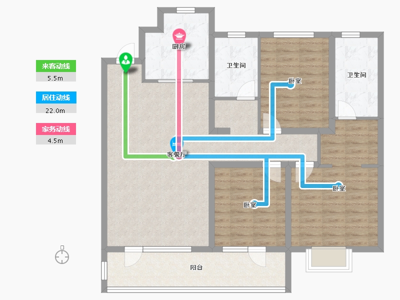 山东省-济宁市-涌泰观澜-104.00-户型库-动静线