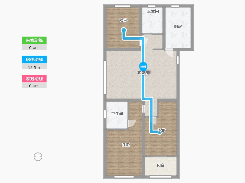 山东省-潍坊市-中鲁翰香苑-96.94-户型库-动静线