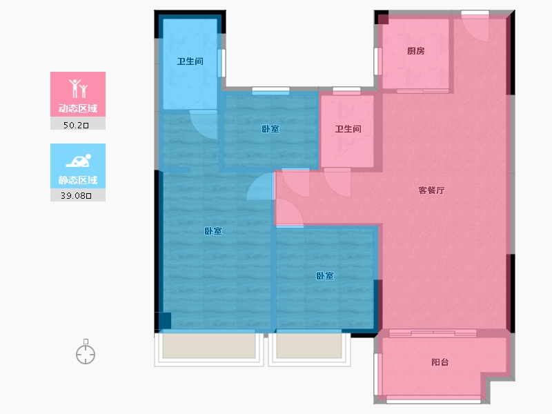 湖北省-宜昌市-宜都清江之星-80.22-户型库-动静分区