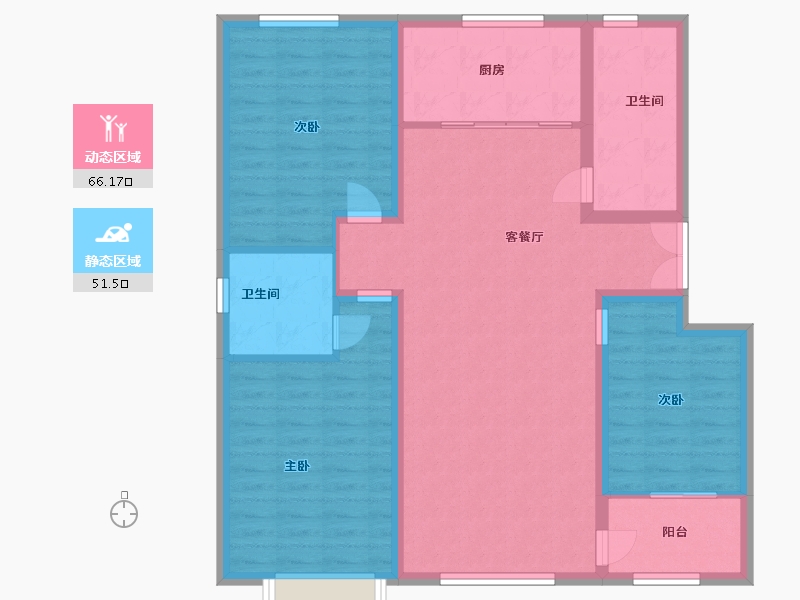 山东省-潍坊市-龙润紫宸华府-106.40-户型库-动静分区