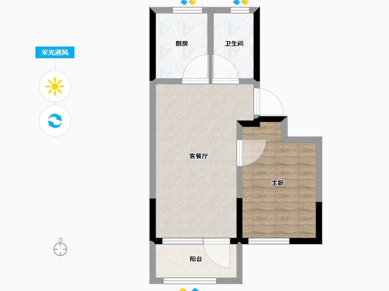 山东省-威海市-国宏立泰桂花园-54.00-户型库-采光通风