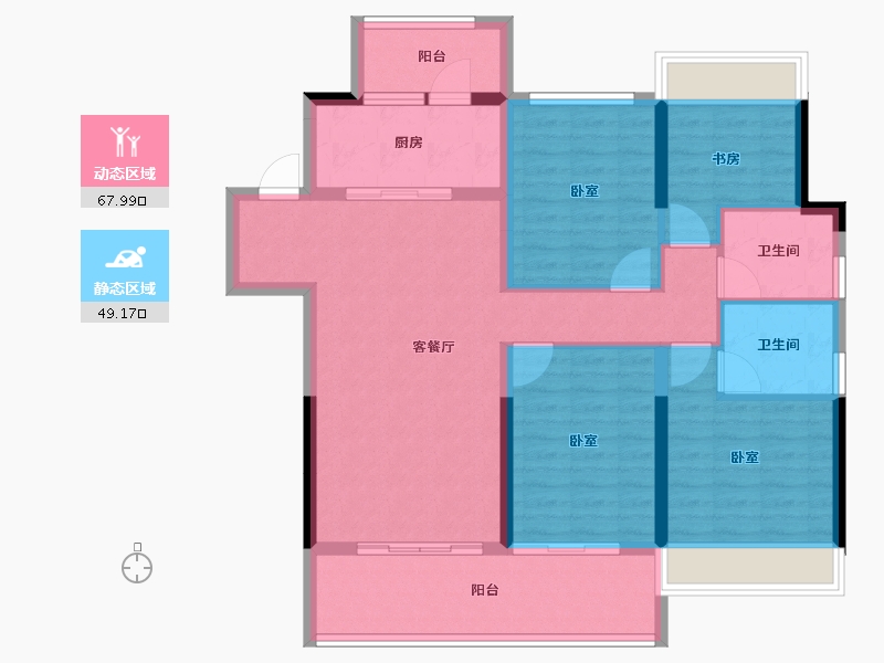 湖北省-十堰市-大家十里桃源-105.00-户型库-动静分区