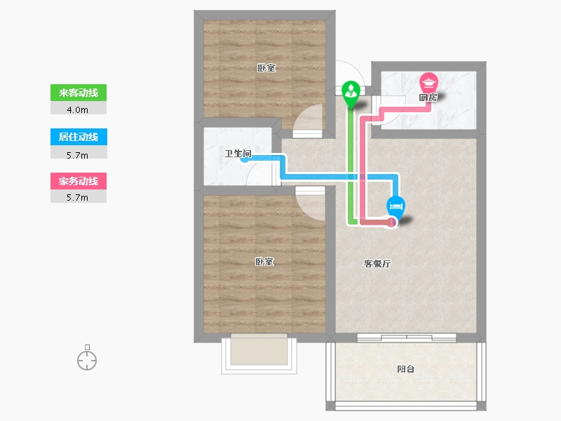 湖北省-十堰市-宏锦天地-57.41-户型库-动静线