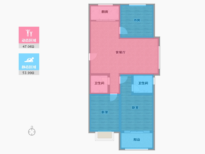 山东省-济宁市-惠民泽缘名府-90.00-户型库-动静分区