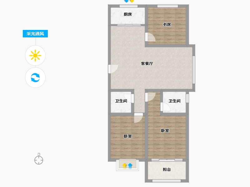 山东省-济宁市-惠民泽缘名府-90.00-户型库-采光通风