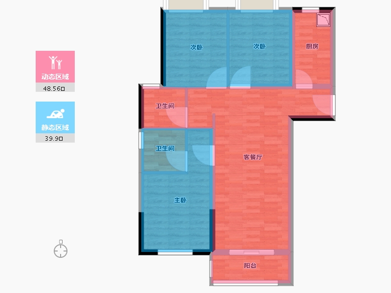 湖南省-长沙市-龙湖紫宸-78.92-户型库-动静分区