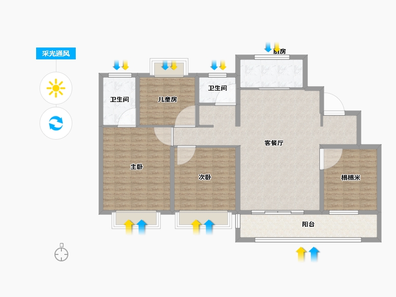 山东省-威海市-山能伴山首府-121.99-户型库-采光通风