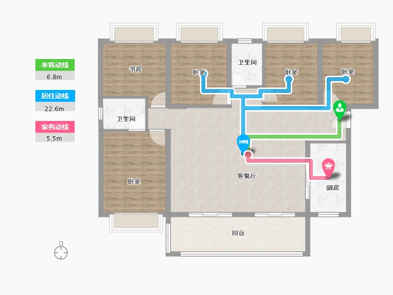 湖北省-荆州市-万森国际广场-136.00-户型库-动静线