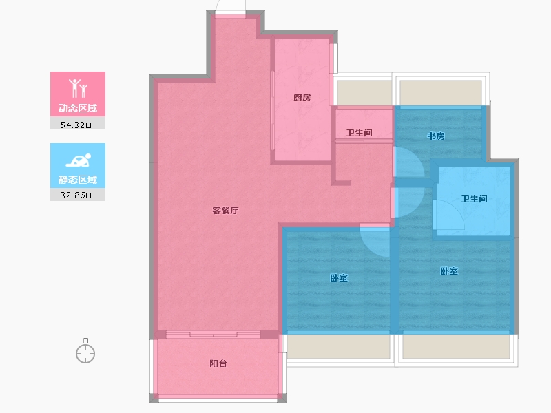 湖北省-十堰市-大家十里桃源-78.00-户型库-动静分区